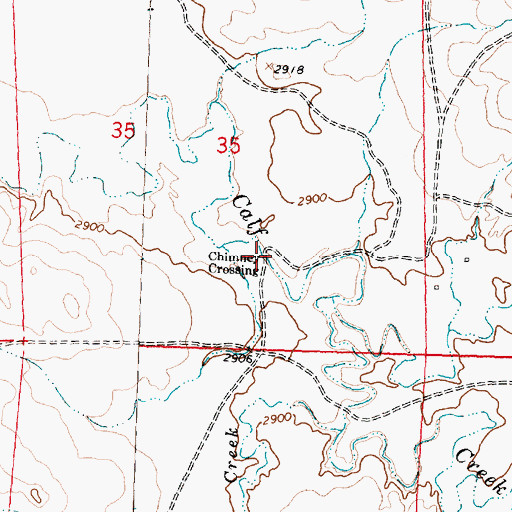 Topographic Map of Chimney Crossing, MT