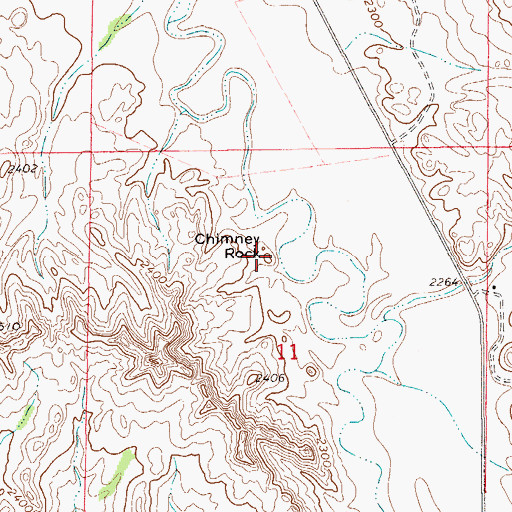 Topographic Map of Chimney Rock, MT
