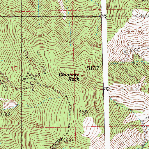 Topographic Map of Chimney Rock, MT