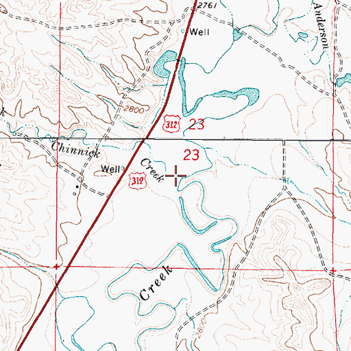 Topographic Map of Chinnick Creek, MT