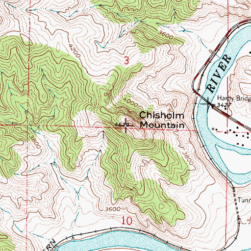 Topographic Map of Chisholm Mountain, MT