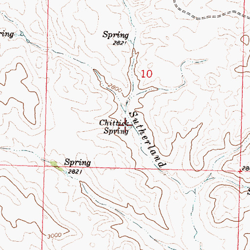 Topographic Map of Chittick Spring, MT