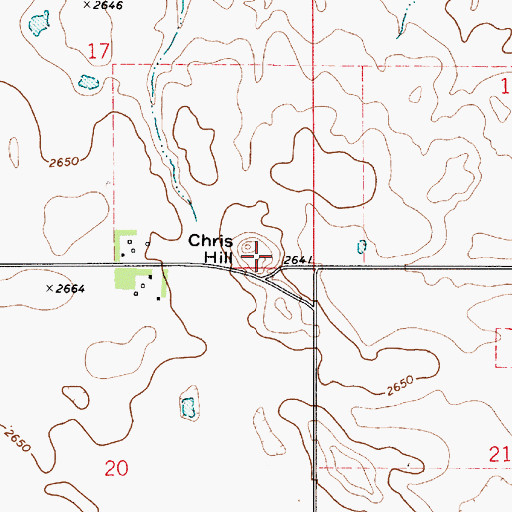 Topographic Map of Chris Hill, MT