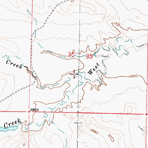 Topographic Map of Christenson Creek, MT