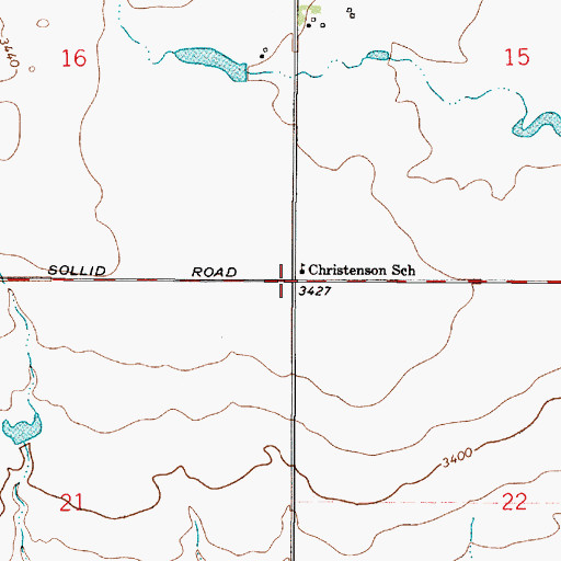 Topographic Map of Christenson School (historical), MT