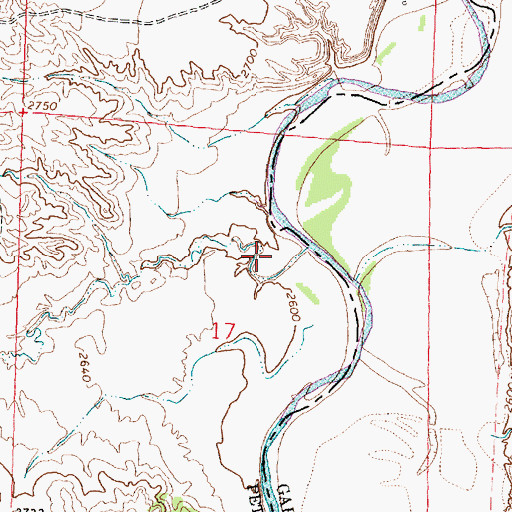 Topographic Map of Circle Bar Coulee, MT