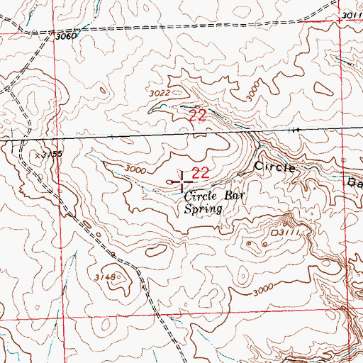 Topographic Map of Circle Bar Spring, MT