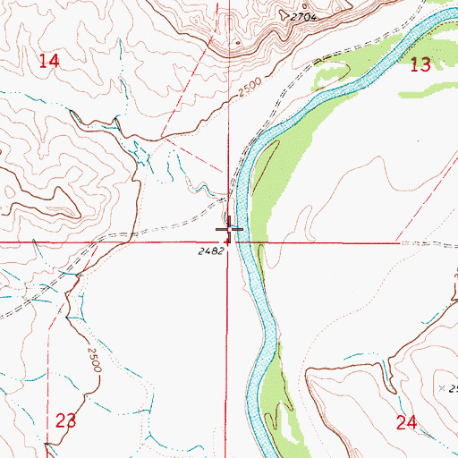 Topographic Map of Circle L Creek, MT