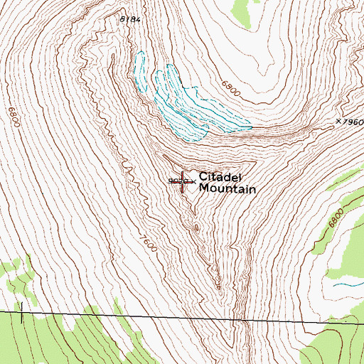 Topographic Map of Citadel Mountain, MT