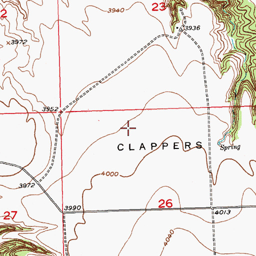 Topographic Map of Clappers Flat, MT