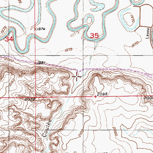 Topographic Map of Clarence Coulee, MT