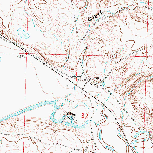 Topographic Map of Clark Coulee, MT
