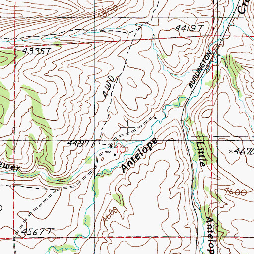 Topographic Map of Clark Ranch, MT