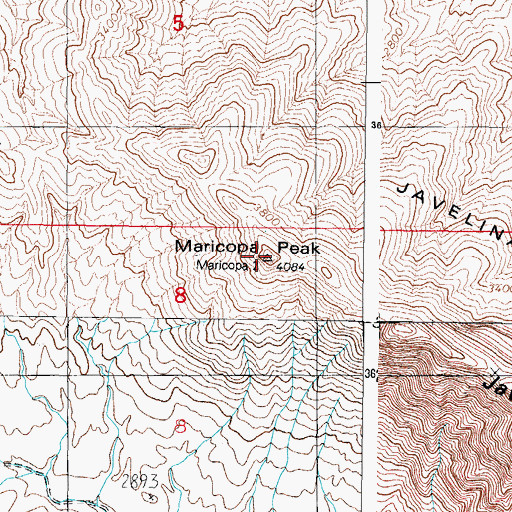 Topographic Map of Maricopa Peak, AZ