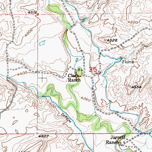 Topographic Map of Clark Ranch, MT