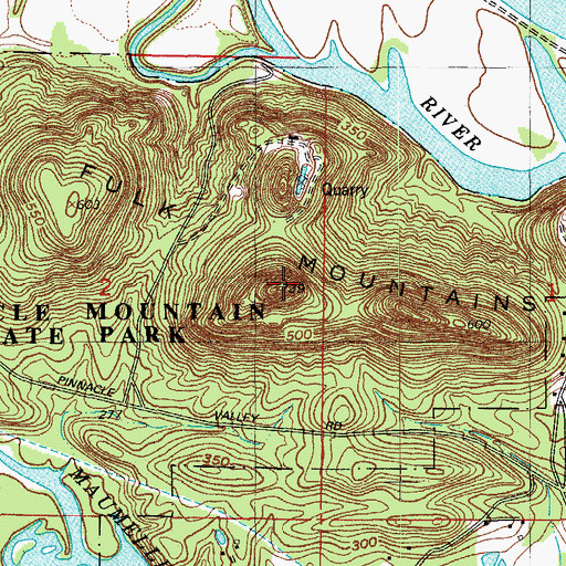 Topographic Map of Fulk Mountains, AR