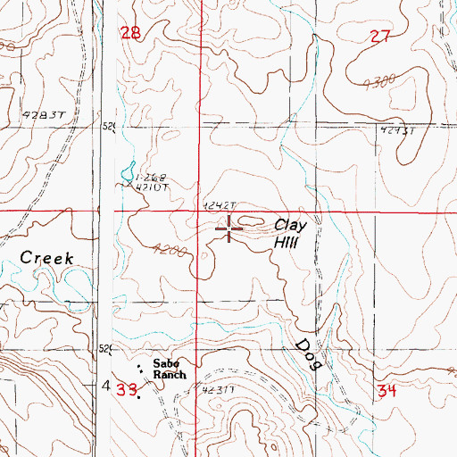 Topographic Map of Clay Hill, MT