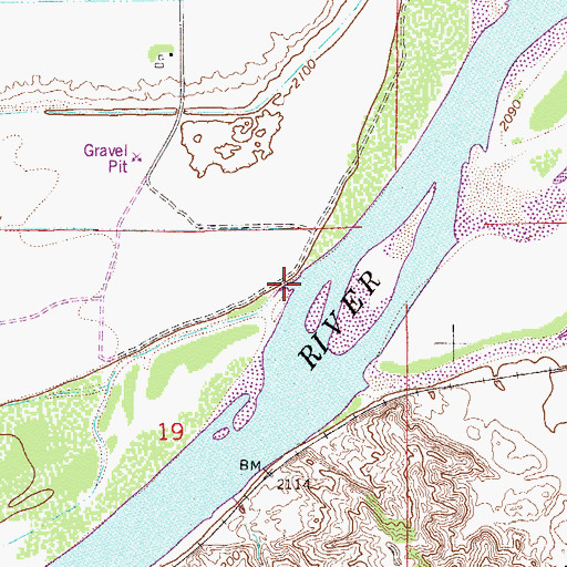 Topographic Map of Clear Creek, MT