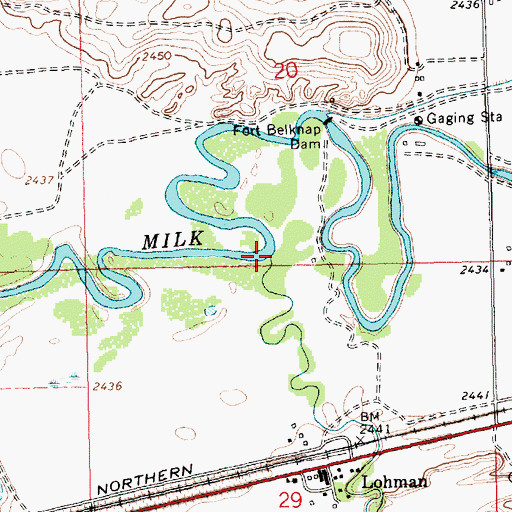 Topographic Map of Clear Creek, MT