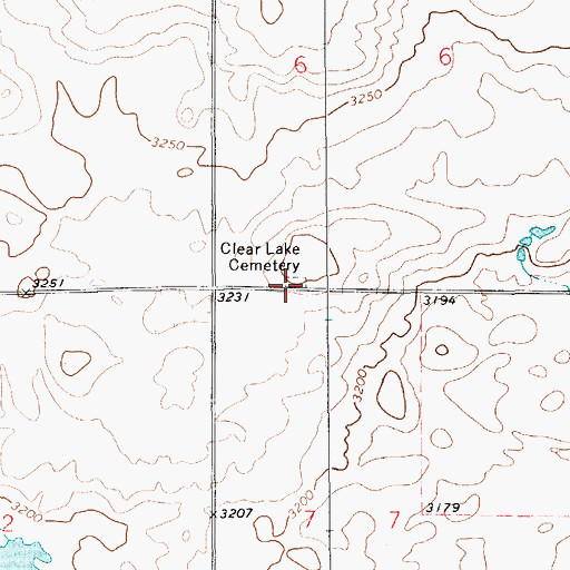Topographic Map of Clear Lake Cemetery, MT