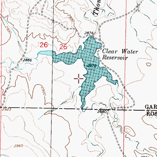 Topographic Map of Clear Water Reservoir, MT