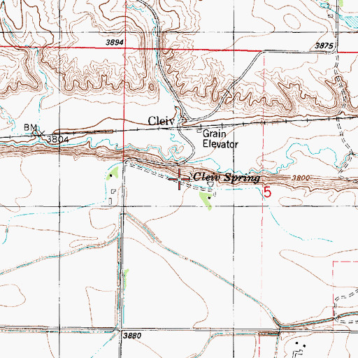 Topographic Map of Cleiv Spring, MT