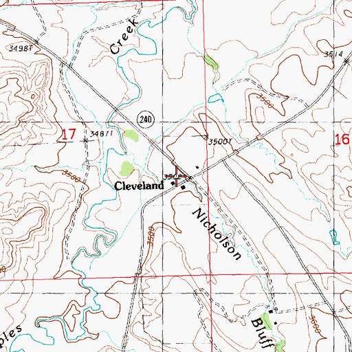 Topographic Map of Cleveland, MT