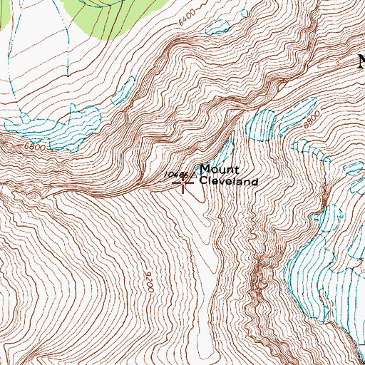 Topographic Map of Mount Cleveland, MT