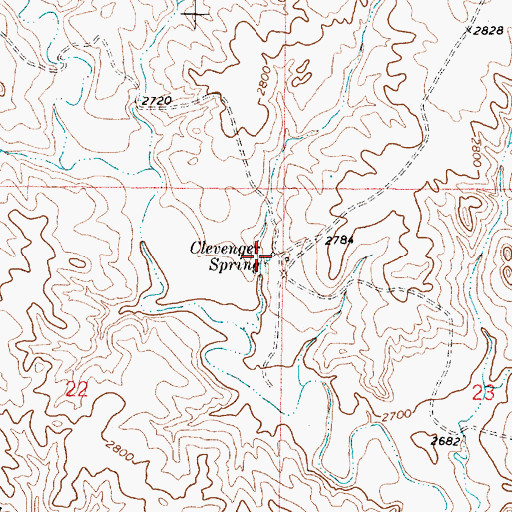 Topographic Map of Clevenger Spring, MT