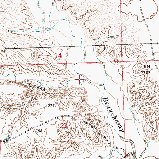 Topographic Map of Cline Creek, MT