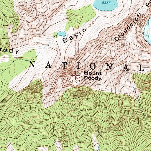 Topographic Map of Cloudcroft Peaks, MT