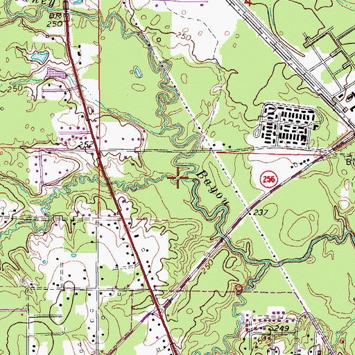 Topographic Map of Gamble Creek, AR