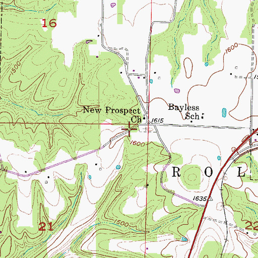 Topographic Map of Gann Ridge, AR