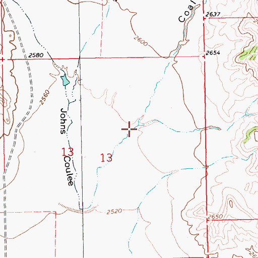 Topographic Map of Coal Coulee, MT
