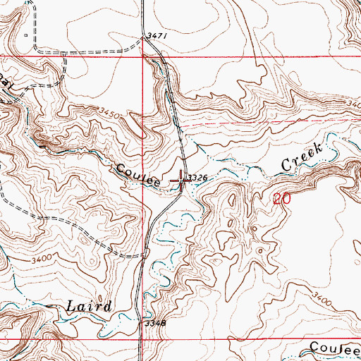 Topographic Map of Coal Coulee, MT