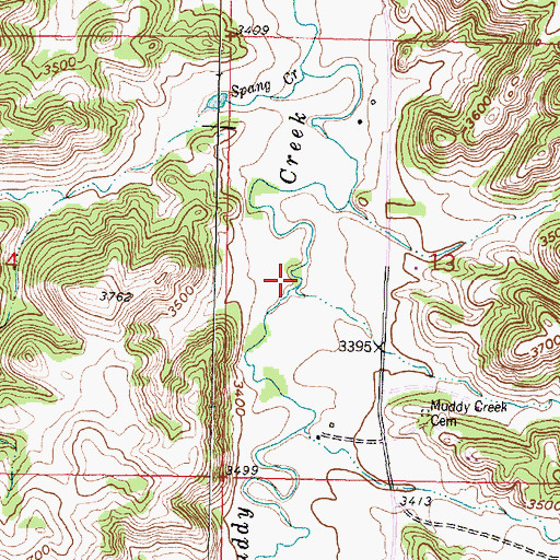 Topographic Map of Coal Creek, MT