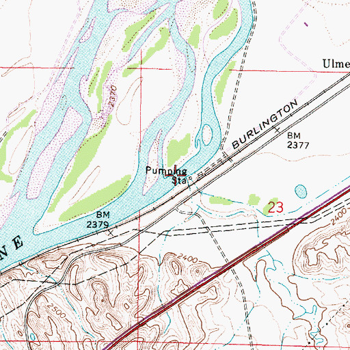 Topographic Map of Coal Creek, MT