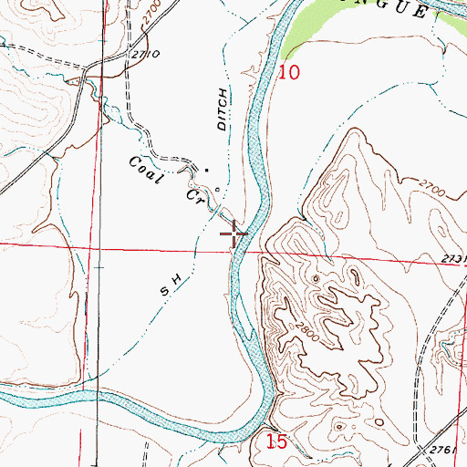 Topographic Map of Coal Creek, MT