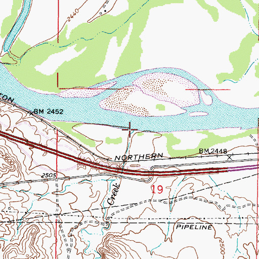 Topographic Map of Coal Creek, MT