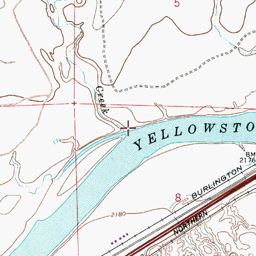 Topographic Map of Coal Creek, MT