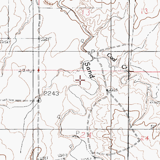 Topographic Map of Coal Creek, MT