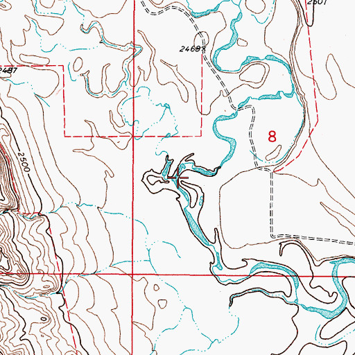 Topographic Map of Coal Creek, MT