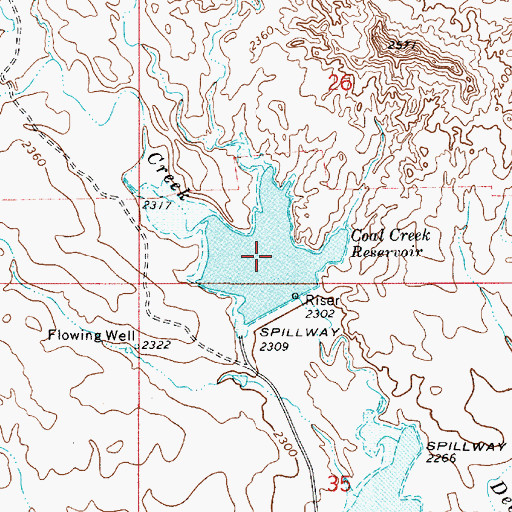 Topographic Map of Coal Creek Reservoir, MT