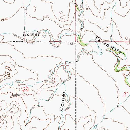 Topographic Map of Coal Mine Coulee, MT