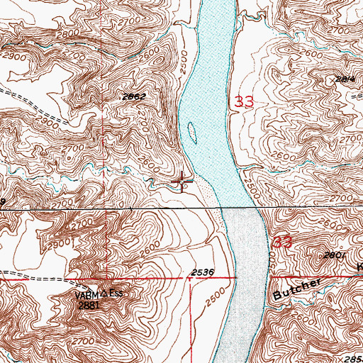 Topographic Map of Coal Mine Coulee, MT