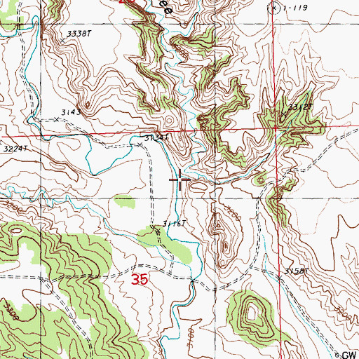 Topographic Map of Coal Mine Coulee, MT