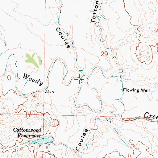 Topographic Map of Coal Slack Coulee, MT
