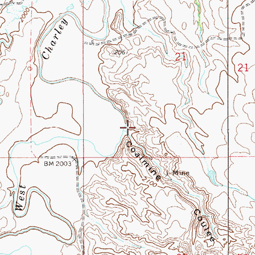 Topographic Map of Coalmine Coulee, MT