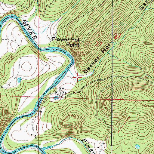 Topographic Map of Garver Hollow, AR