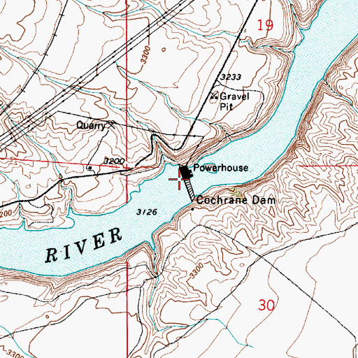Topographic Map of Cochrane Dam, MT